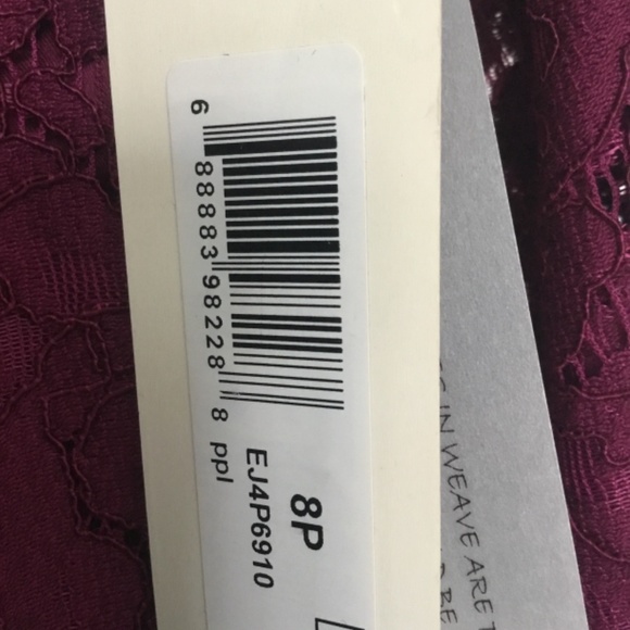 NWT Eliza J Burgundy Lace Dress Sz8P petite - Picture 3 of 5